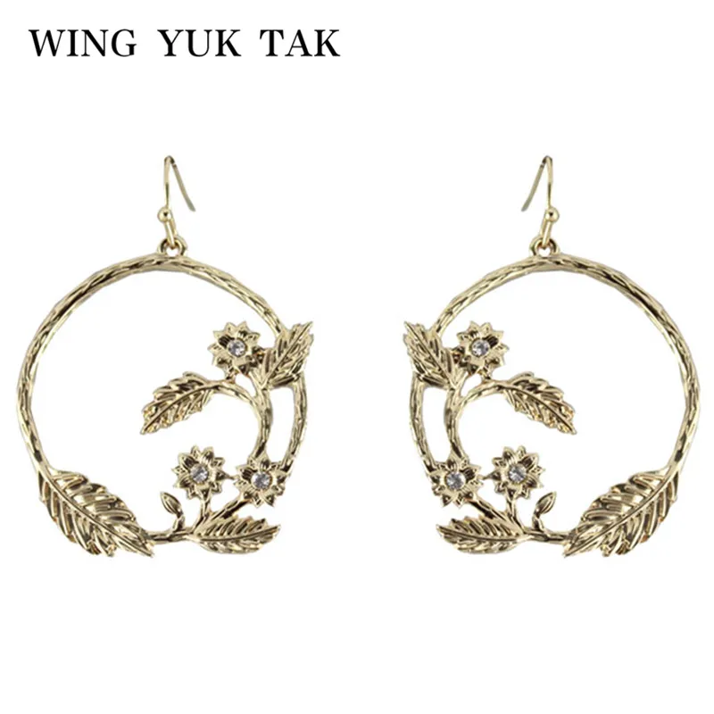 Женские винтажные серьги-подвески wing yuk tak Металлические Серьги серебряного и
