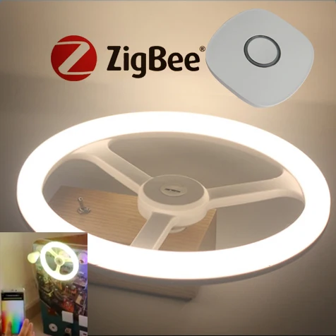 

Compatible control by echo Alexa and Google home Zigbee Host and Eye-Care RGB LED kit Annular light 12w E26 E27