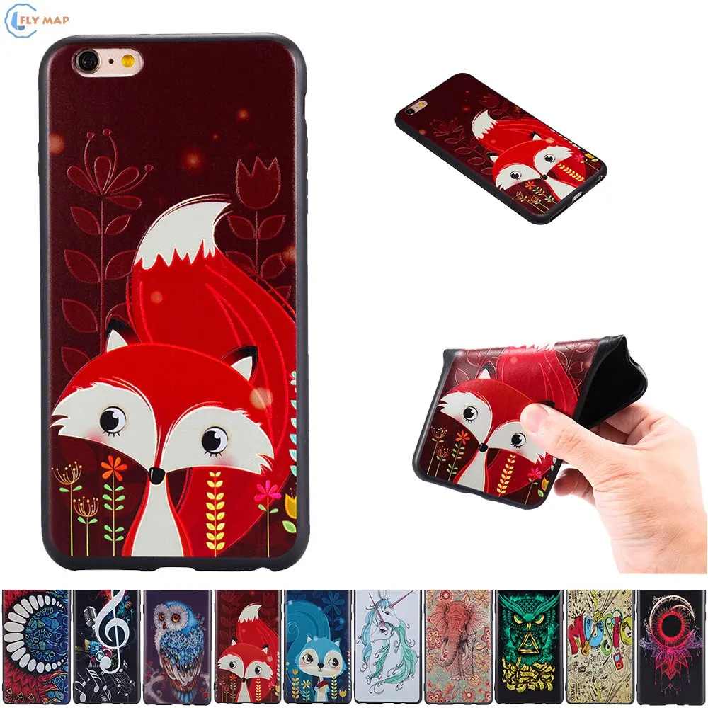 3D рельефный чехол для Apple iPhone 6 Plus i Phone plus мягкий ТПУ защитный мобильного телефона