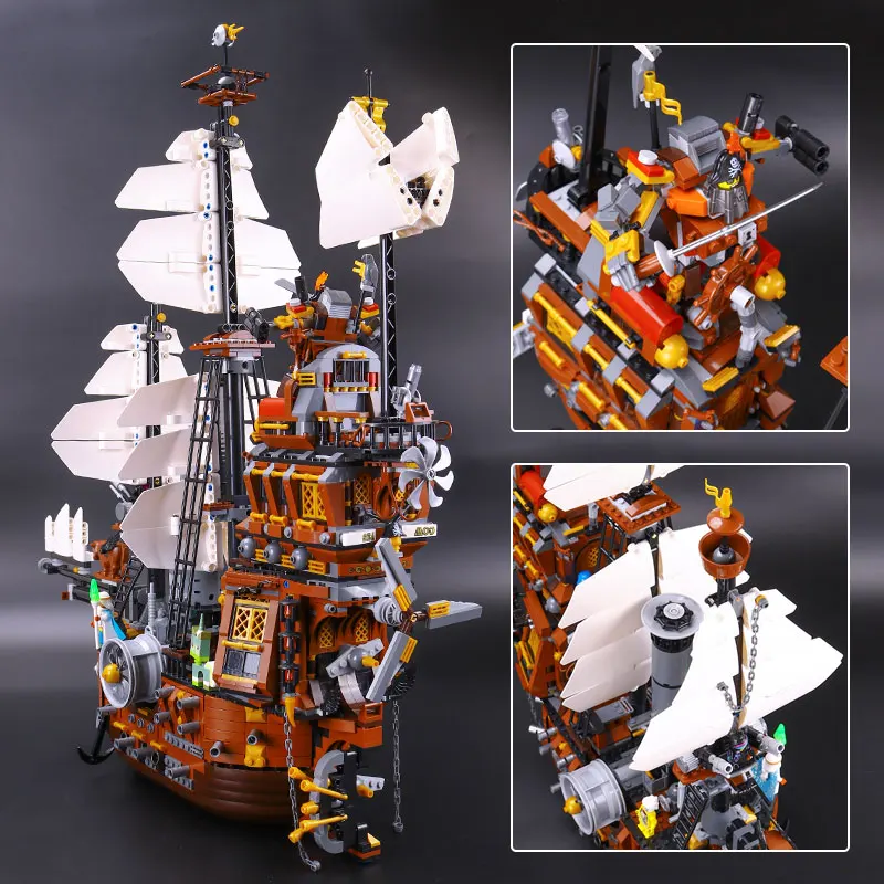 

Lepin 16002 2791PCS Pirate Ship Metal Beard's Sea Cow Model Building Blocks Bricks Toys Compatible legoing 70810 Birthday Gifts