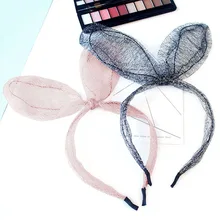 1 шт. повязки для женщин Черное кружево с заячьими ушками; повязка для волос; трендовые модные шерстяные пальто для темпераментных дам милый G0408