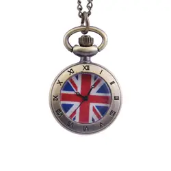 Новые кварцевые карманные часы британский флаг и римская цифровая шкала модные легкие подвесные маленькие карманные часы reloj de bolsillo relógio