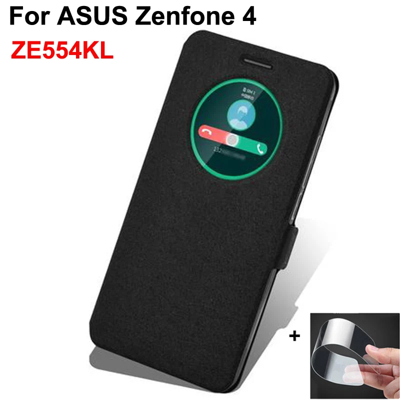 Кожаный чехол с открытым окошком для ASUS Zenfone 4 ZE554KL ZE 554KL чехлы телефонов 5 дюйма