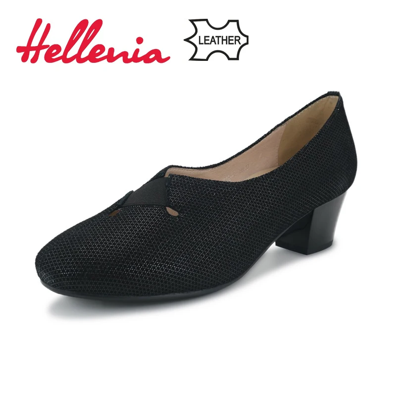 Hellenia/женские туфли лодочки из натуральной кожи Модные модельные замши Очень