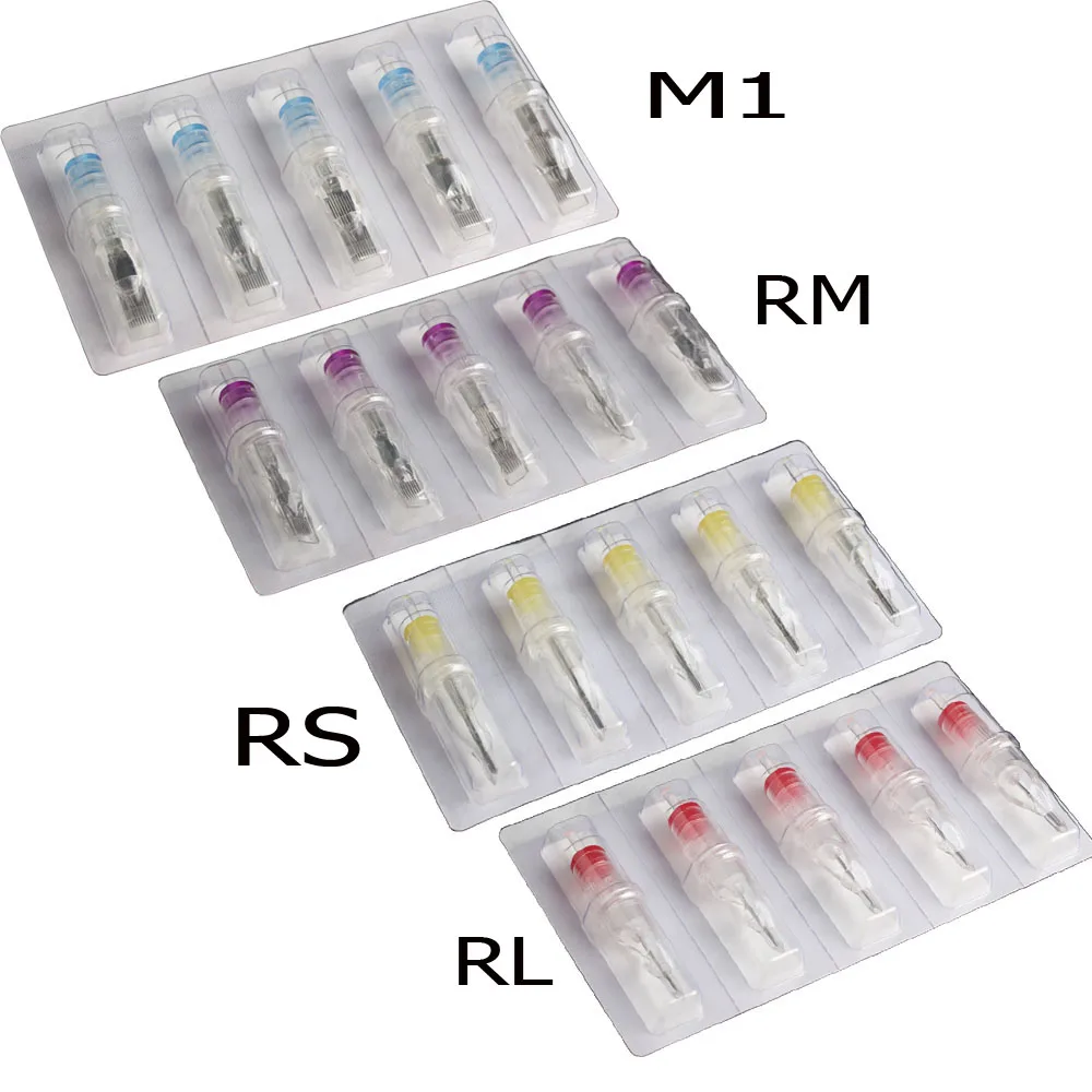 Картридж игл для татуажа круглый вкладыш 40 шт./лот RL полуперманентный макияж бровей татуировки картридж иглы для роторной машины