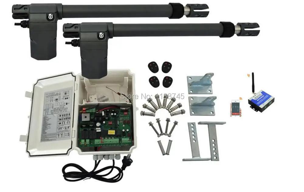 DC24V Intelligent Control Smart Swing Gate Opener con 4 remote control/transmitters & GSM door