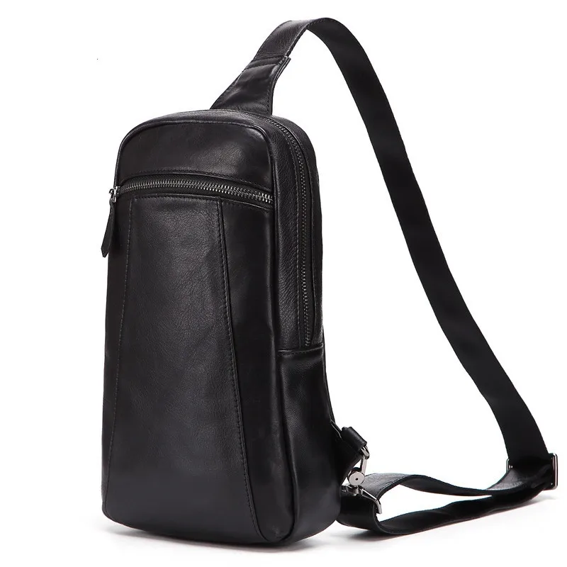 

FSINNLV Fashion Genuine Leather Men Crossbody Bags Chest Bags for Men Casual Messenger Bags Male Travel One Shoulder Bag HB169