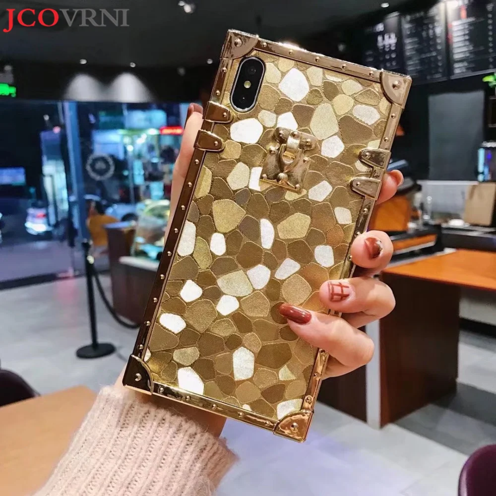

JCOVRNI Gold plated soft TPU plus lanyard for iPhone 7 7plus phone back cover for iPhone X XS XSMAX ladies luxury phone case