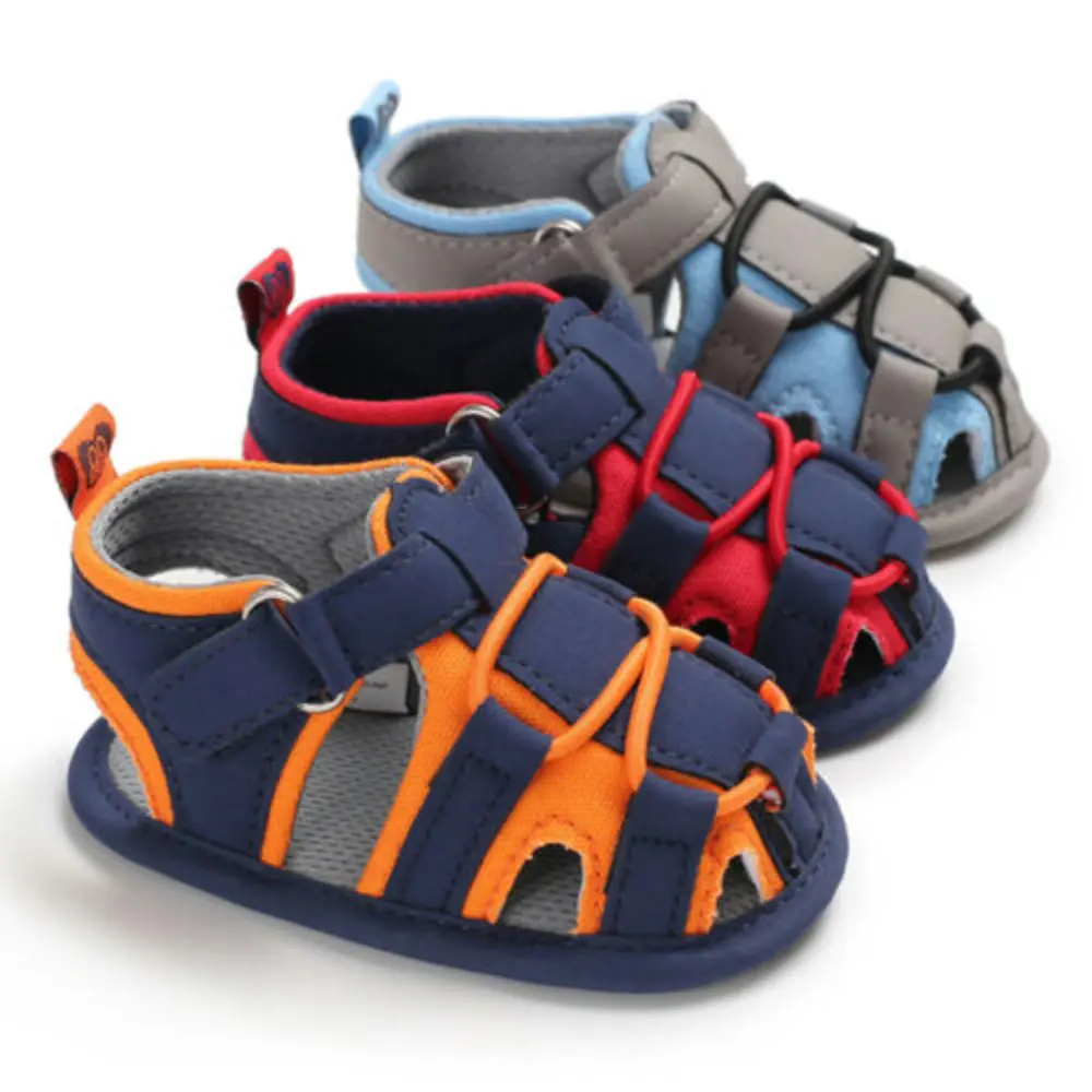 Baby Girl Fashion Buckle Strap Shoes Child Baby Patchwork Kid Summer Girl Soft Sole Crib Toddler Boys Sandals Shoes 0-18 Months