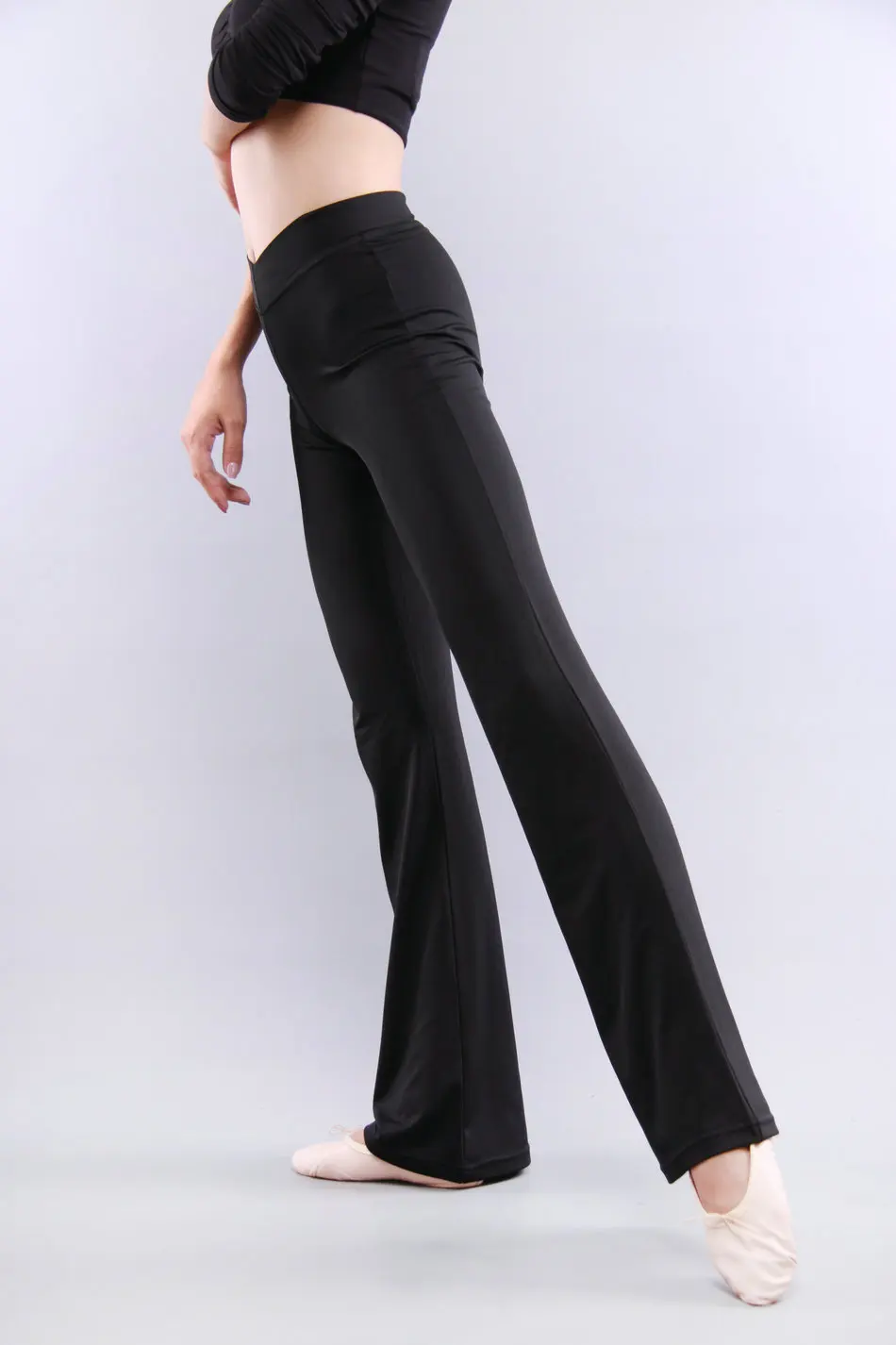 Женские гладкие длинные штаны для танцев из мягкого спандекса, танцевальная одежда черного цвета для весны и лета, Размеры S 2XL