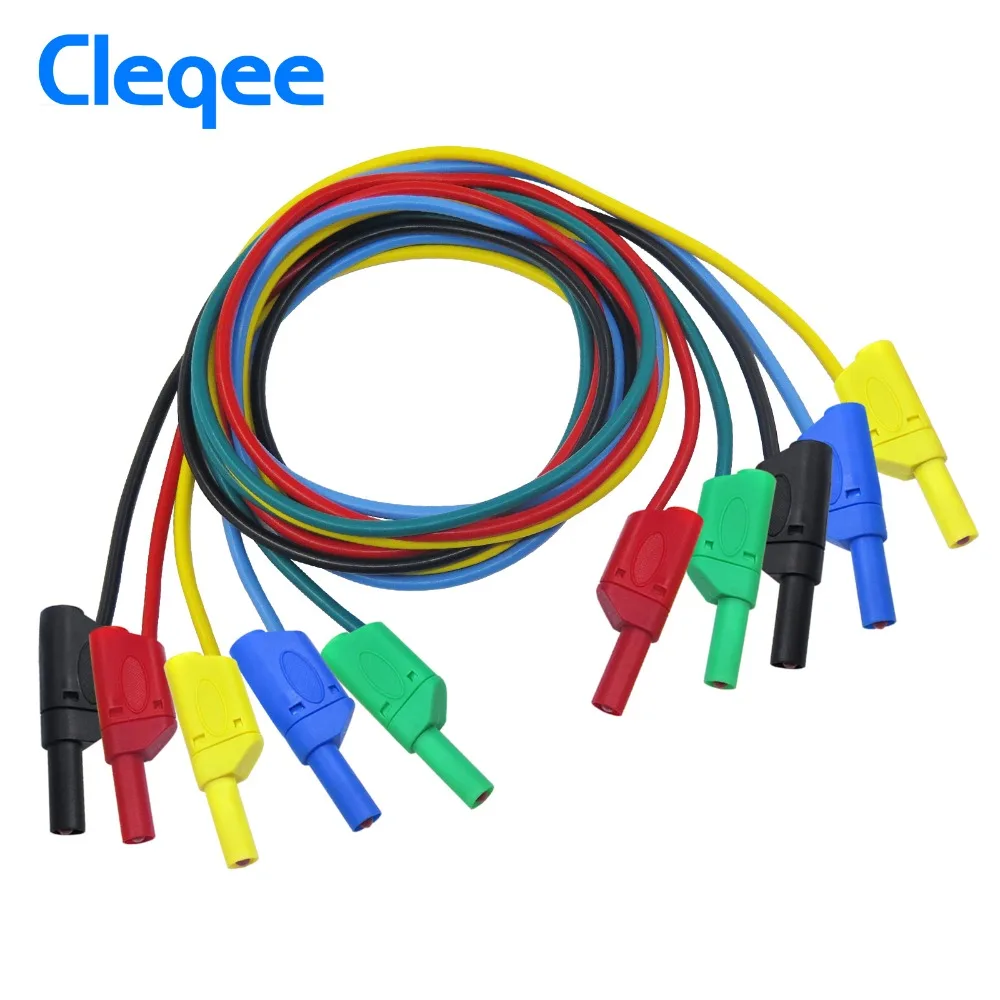 Cleqee P1050 1 м 4 мм вилка банан-Банан мягкий доводчик тестового кабеля для мультиметра