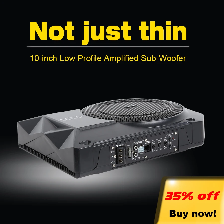 

Carwales High Power 10 inch Aluminum alloy super slim active subwoofer car audio Powerful Shocking Bass refit surround amplifier