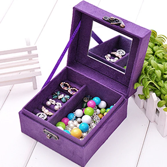 Новая Винтажная замшевая бархатная коробка для ювелирных изделий в стиле ретро, деревянная коробка для хранения свадебных подарков, чехол для сережек и ожерелий, органайзер, Лидер продаж