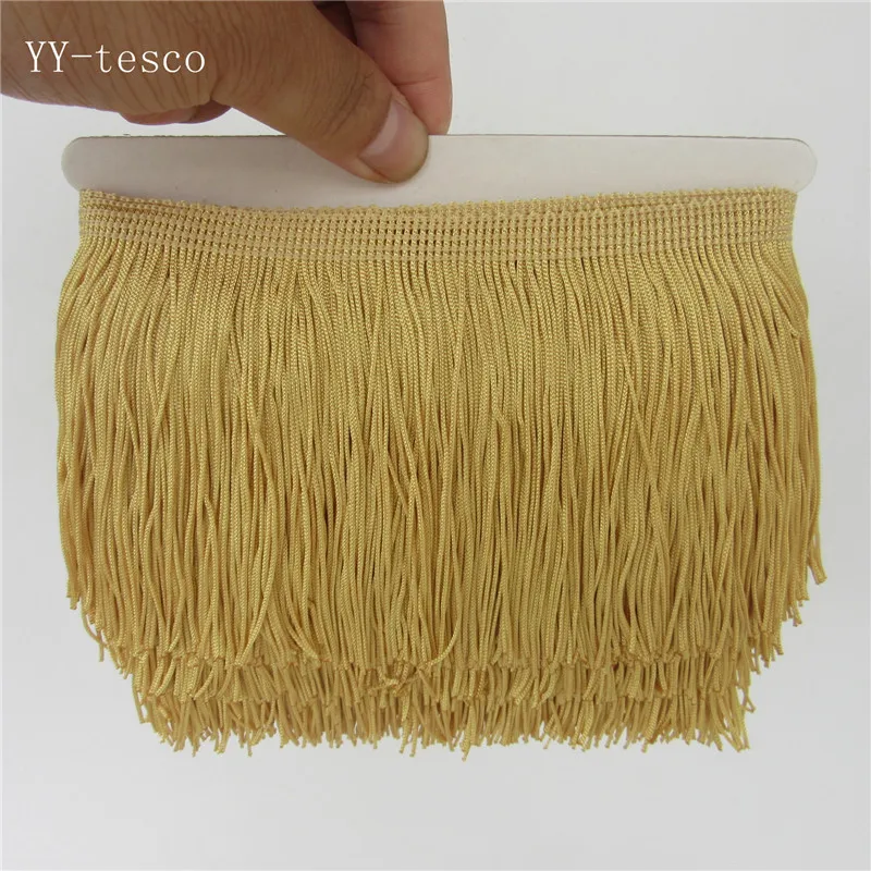 YY-tesco 10 ярд 10 см длинная кружевная бахрома отделка кисточка бахрома отделка для Diy латинское платье сценическая одежда аксессуары кружевная лента - Цвет: Tyrant gold