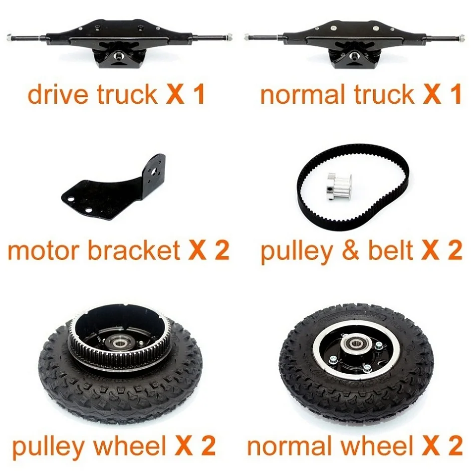 Внедорожный Электрический скейтборд грузовик горный Лонгборд 11 дюймов грузовик diy Запчасти для внедорожных скейтбордов горные доски компоненты - Цвет: Kit 1