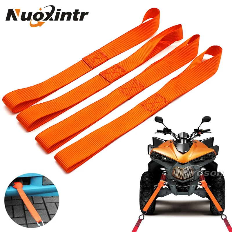 Nuoxintr 4pcs Universal Soft Loops Car Motorcycle Towing Ropes Tie Down