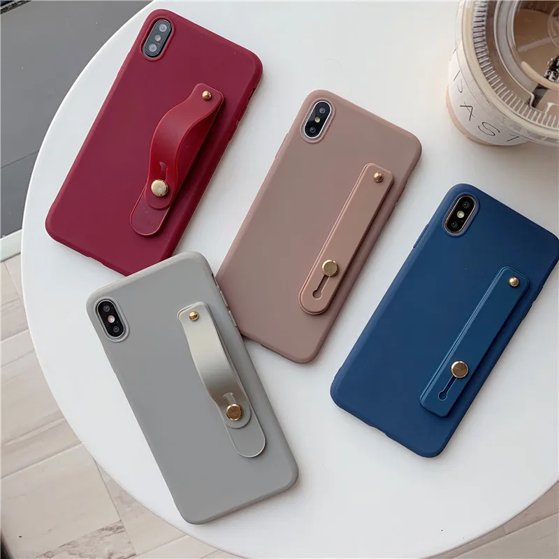 

Simple Candy Color Wrist Strap Hand Band Soft Silicon Case For Samsung Galaxy S6 S7 S8 S9 S10 Lite Edge Plus Holder Cover Caqa