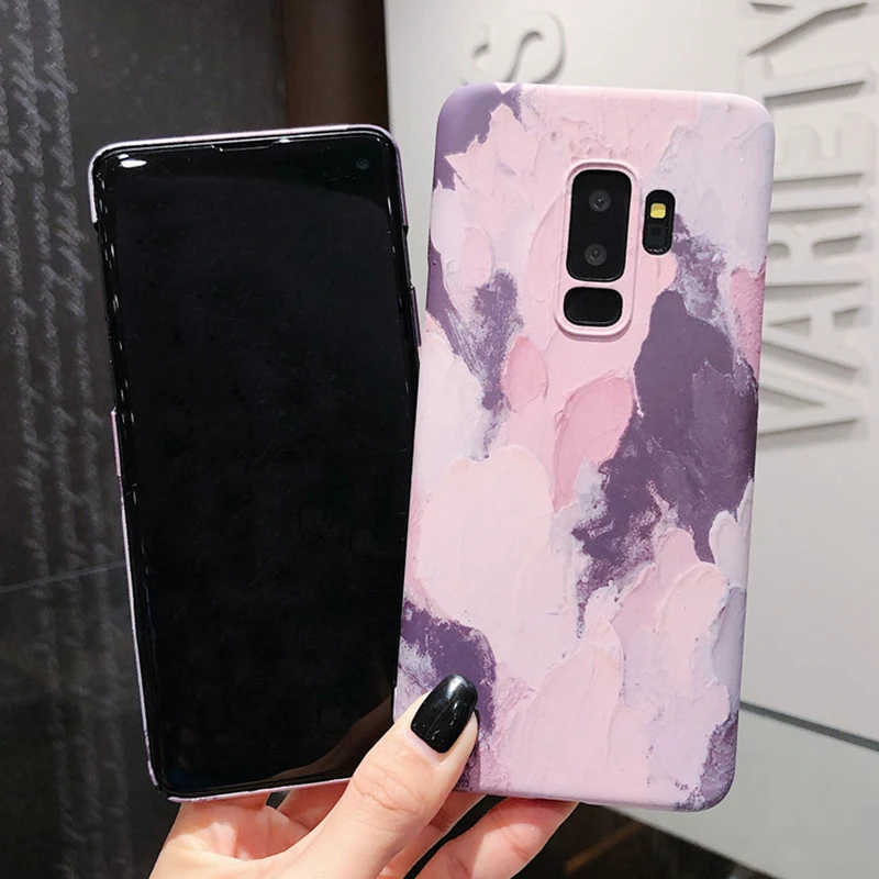 YHBBCASES ретро-чехлы с масляной росписью для samsung S10 S8 S9 Plus, разноцветный жесткий чехол для телефона с каракулями для samsung Note 10 8 9