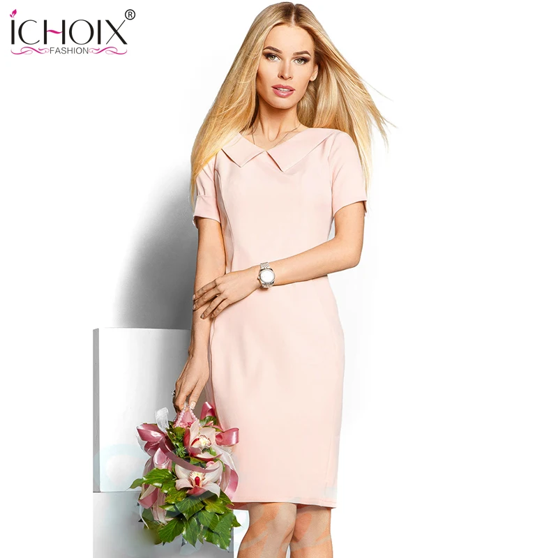 جديد 2019 عارضة الصيف فساتين النساء الصلبة مثير الركبة طول Vestidos خمر قصيرة الأكمام اللباس مكتب سيدة يؤرخ Bodycon اللباس
