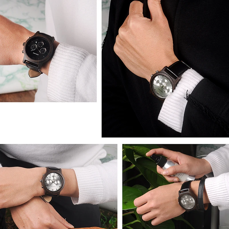 BOBO BIRD Mens Luxury Wood Watches Clock Functional Stop Chronograph saat with Date Display relogio masculino Timepieces C-P28 (17)