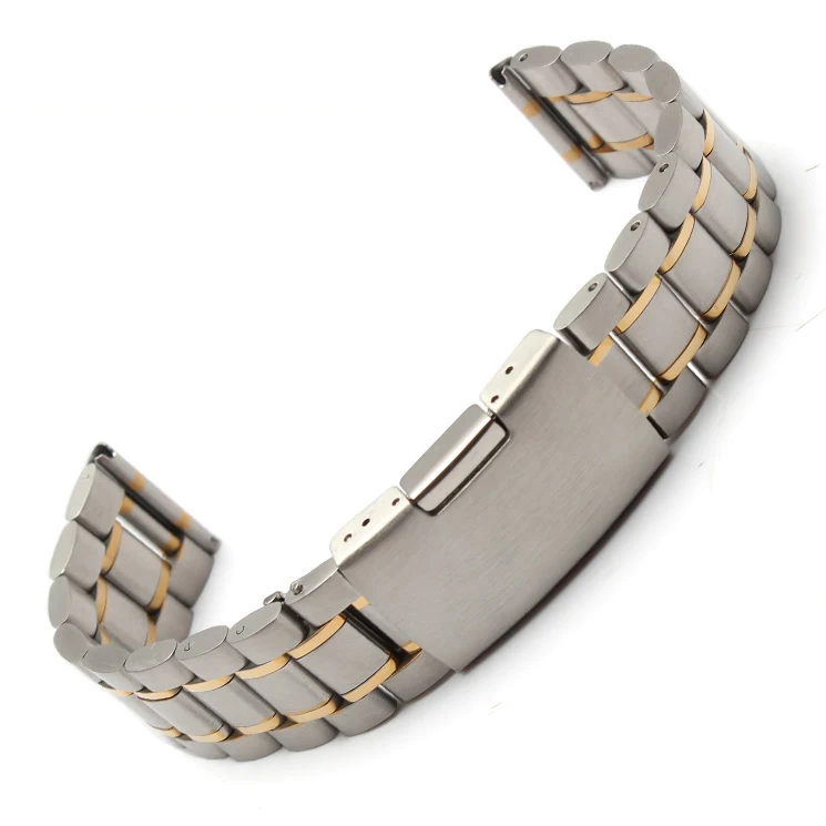 Мужские серебряные и золотые часы с металлическим ремешком браслеты из