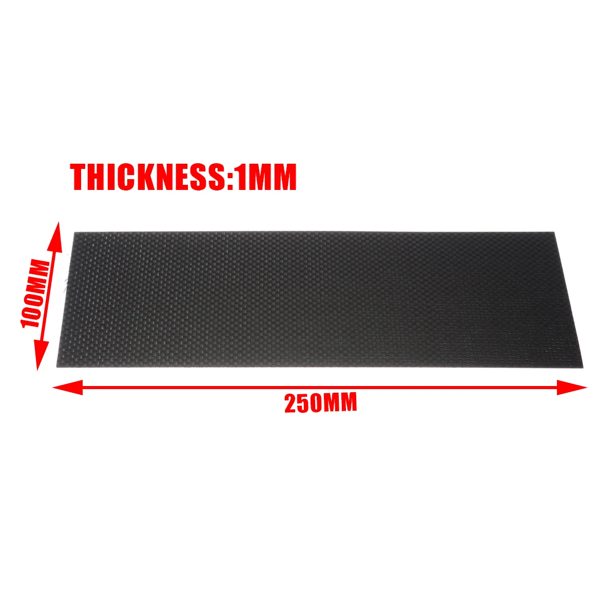 100x250mm Black Carbon Fiber Plate Panel Plain Twill Weave Surface Full Carbon Fiber Plate Panel Sheet Hardness Material