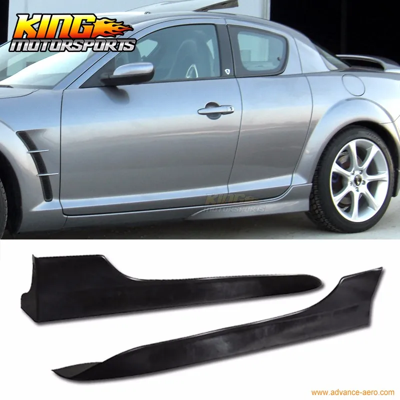 Подходят 2004-2010 Mazda RX8 4DR ПУ боковые юбки OE стиль