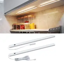 Шкаф Кухня светодиодный светильник 50/40/30 см ручная развертка Сенсор бар светильник AC/DC 12V ручной Сенсор Освещение для кухни Ванная комната лампа шкаф светильник