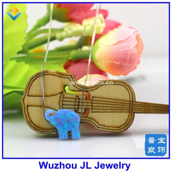 

MOQ=1pc Free Shipping 12*14mm OP06 Light Blue Trendy Synthetic Elephant Opal pendant necklace 925 Sterling Silver Jewelry
