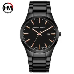 Для мужчин часы лучший бренд роскошных Календари Нержавеющая сталь Кварц Мода Бизнес бутик черный Водонепроницаемый Часы Relogio Masculino