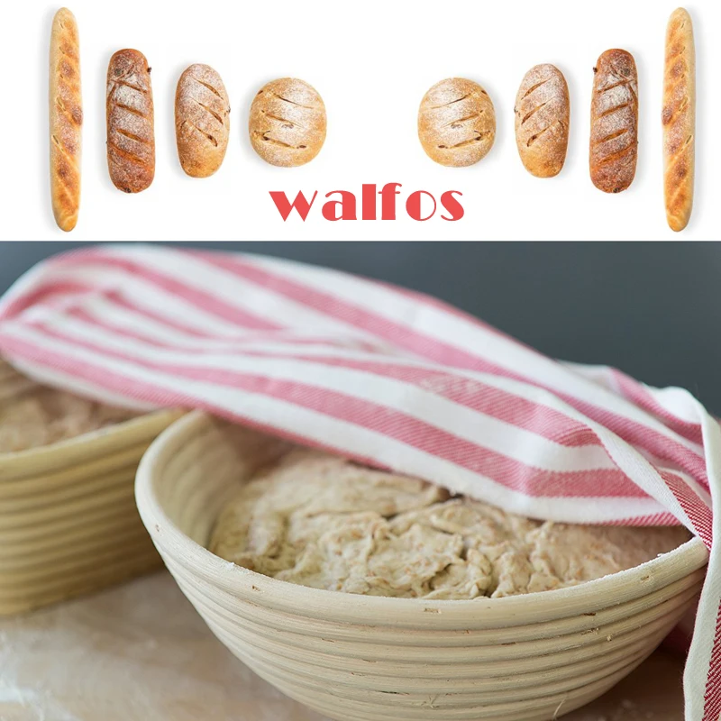 WALFOS плетеная корзина для брожения из натурального ротанга, кантри багет, французский хлеб, массовая защита, корзины для теста, баннетоновые корзины