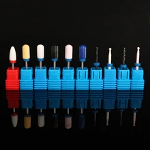 1Pcs Nail Drill Bit Machine White Ceramic Electric Cuspidal Grinding Head Cutter Remove Dead Skin Pedicure Manicure Tool 10 Size