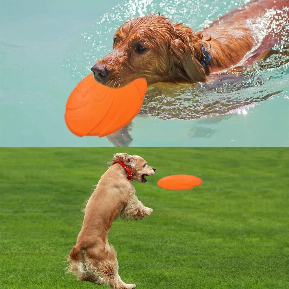 Silicone Dog Toy Training Exercising Throwing Flying Disc Fetch Toy For Pet Dog BPA Freein Dog