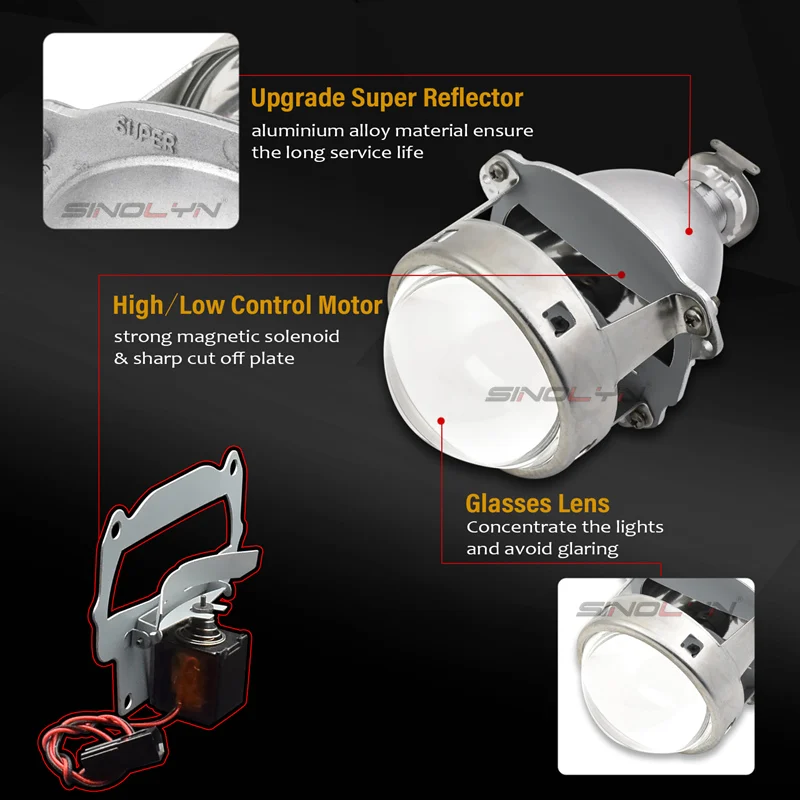 Биксеноновые линзы для фар Sinolyn 3 0 дюйма H1 H4 H7|headlight h1|headlights headlightheadlight h4 |
