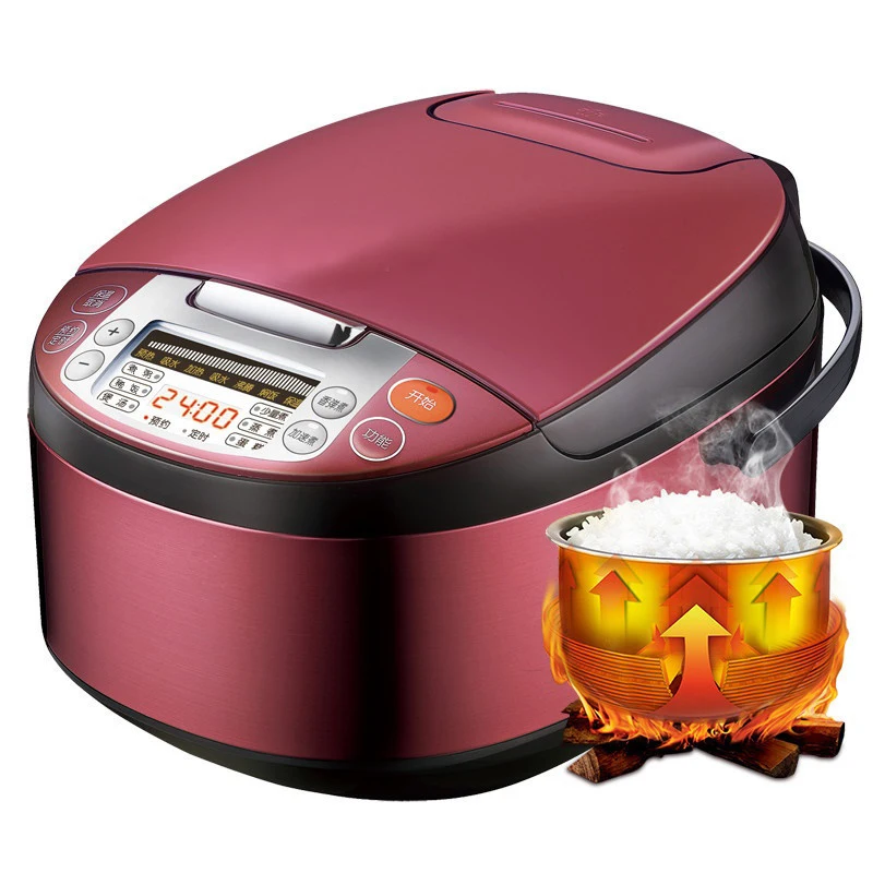 

Wine red luxury smart rice cooker ceramic crystal 24 hours reservation multifunction rice cooker