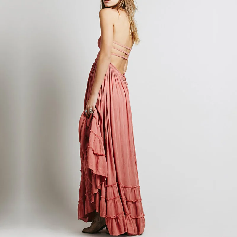 2020 пляжное платье сексуальные платья богемное летнее с открытой спиной женские