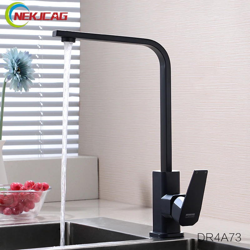 

Kitchen Faucet 360 Rotate Black Mixer Faucet Hot and Cold Deck Mounted Sink Tap Mixer kitchen tap