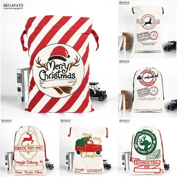 

2pcs Pure Cotton XMAS merry Christmas Santa Claus Receiving Bag Christmas Gift Packaging Bag party favors festival gift decor
