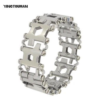 

YINGTOUMAN Wearable Tread 29 In 1 Multi-function Tread Bracelet Strap Screwdriver Outdoor Emergency Kit Hand Multi Tool EDC