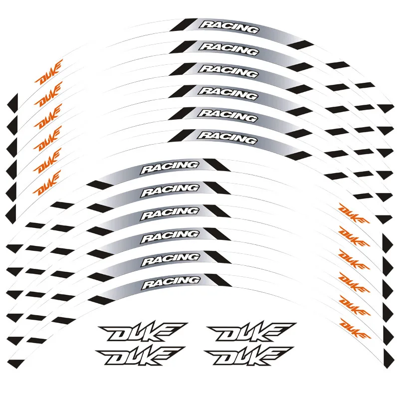 Новая высококачественная наклейка для колес мотоцикла 12 шт. светоотражающий обод в полоску для KTM DUKE 125 250 390 790 1290 - Цвет: 2