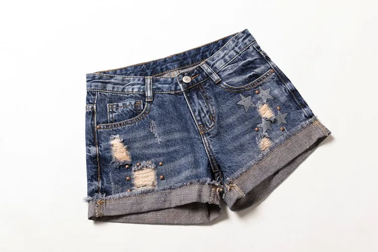 DONGDONGTA Хлопковые женские джинсовые шорты новые модные летние джинсовые шорты Feminino с высокой талией рваные женские шорты AB-40-6003