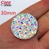 Cong Shao 10/12/14/16/18/20/30mm Round Stones And AB Crystals Flat Back Resin Rhinestones Applique DIY Wedding Dress Beads WC40 ► Photo 2/6