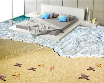 

beibehang Romantic fantasy suitable for indoor wallpaper beach waves bedroom bathroom 3d floor decoration painting 3d wallpaper