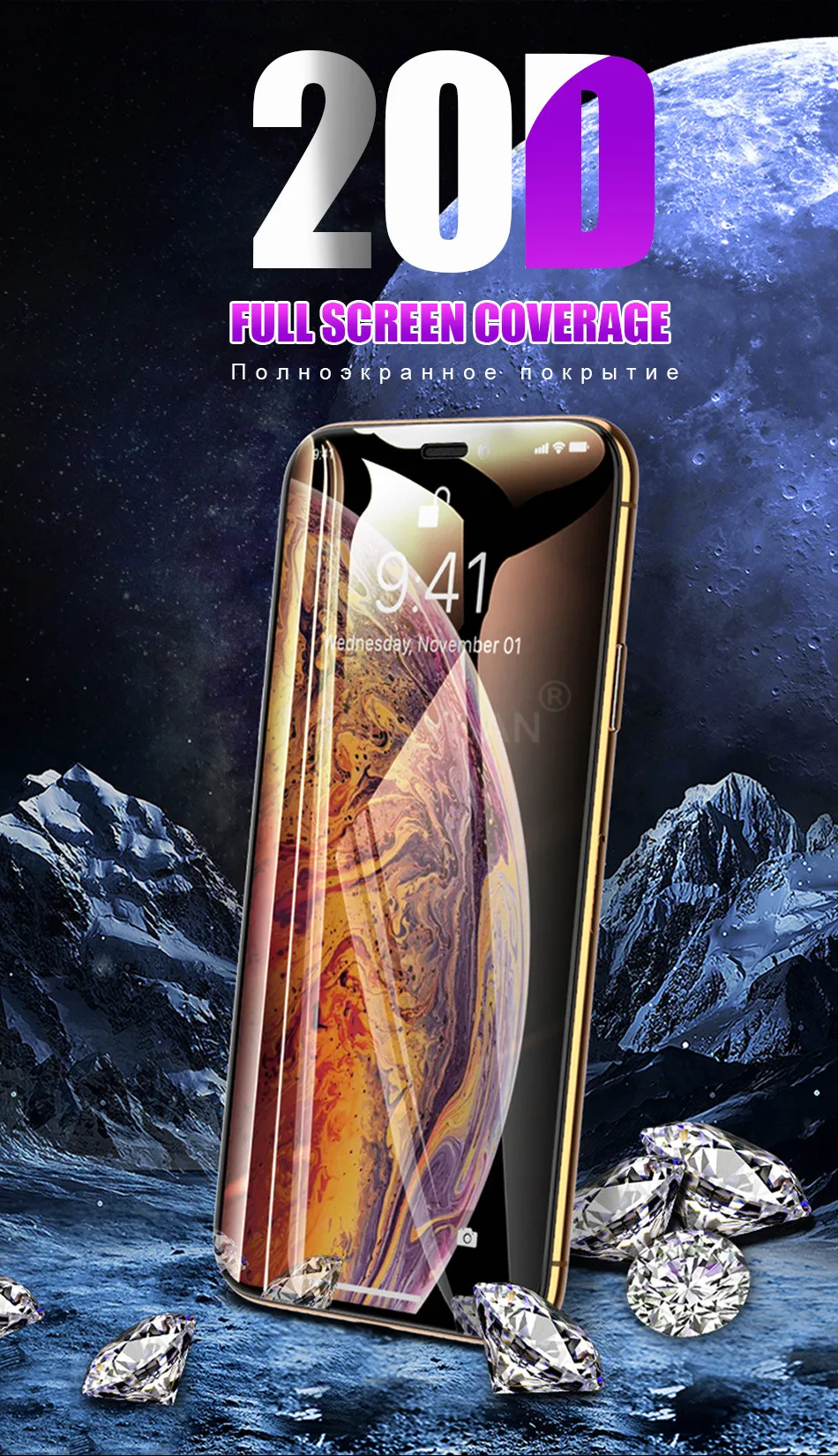 20D закаленное стекло для IPhone 8 7 6 6s Plus XR XS Max X защитная пленка для экрана для IPhone XR XS MAX X защитное стекло