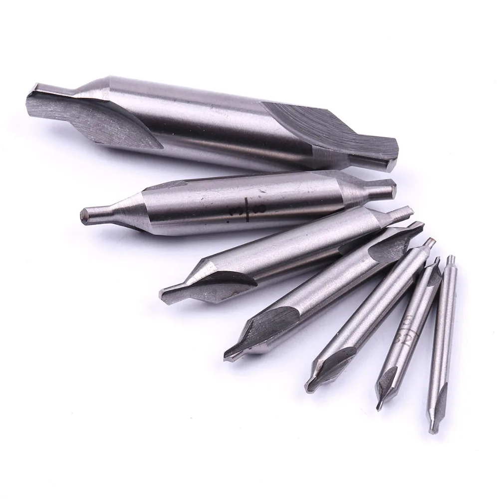 7pcs HSS Center Drill Bits Set Metal Drill Bit Tool 60 Degree Countersinks Angle Bit 1/2 5/32 1/4 1/8 3/8 3/16 5/16 Inch