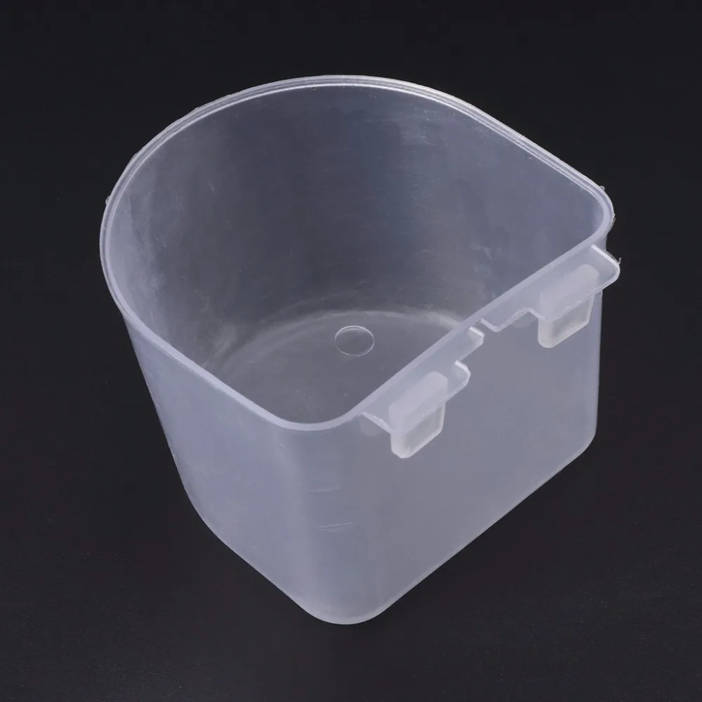 5pcs Plastic Parrot Bird Feeder Hamster Flat Bottom Feeding Cup