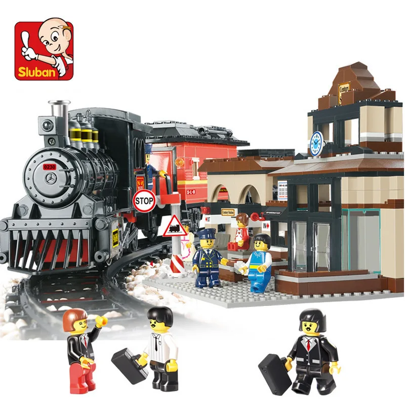 Building Block Sets Compatible with font b lego b font traffic Explorer train 3D Construction Brick