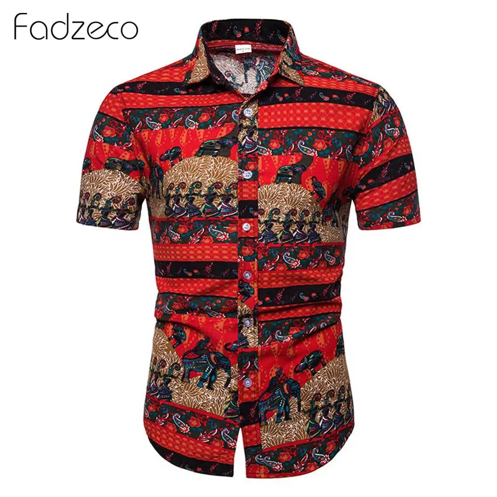 Мужская льняная футболка Fadzeco летняя пляжная блузка с короткими рукавами и
