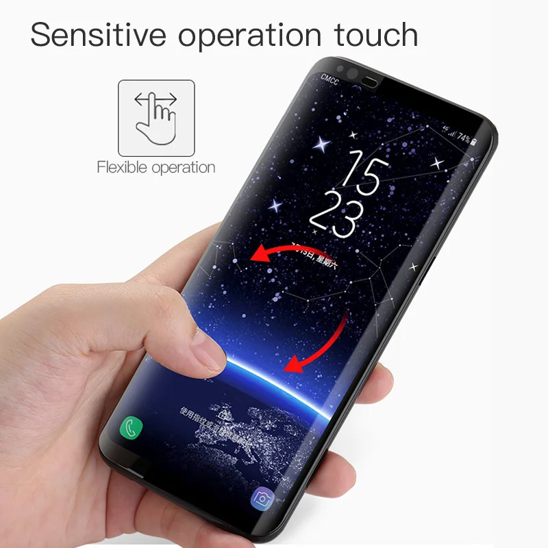 Полностью изогнутое 5D черное закаленное стекло для Samsung Galaxy S8 S9 Plus 9H 3D Защитная