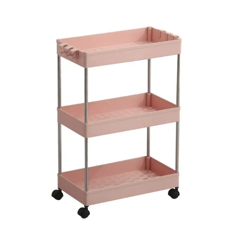 

3/4 Layer Refrigerator Space Stroller, Kitchen Bathroom Interspace Rack&Shelf with Roller